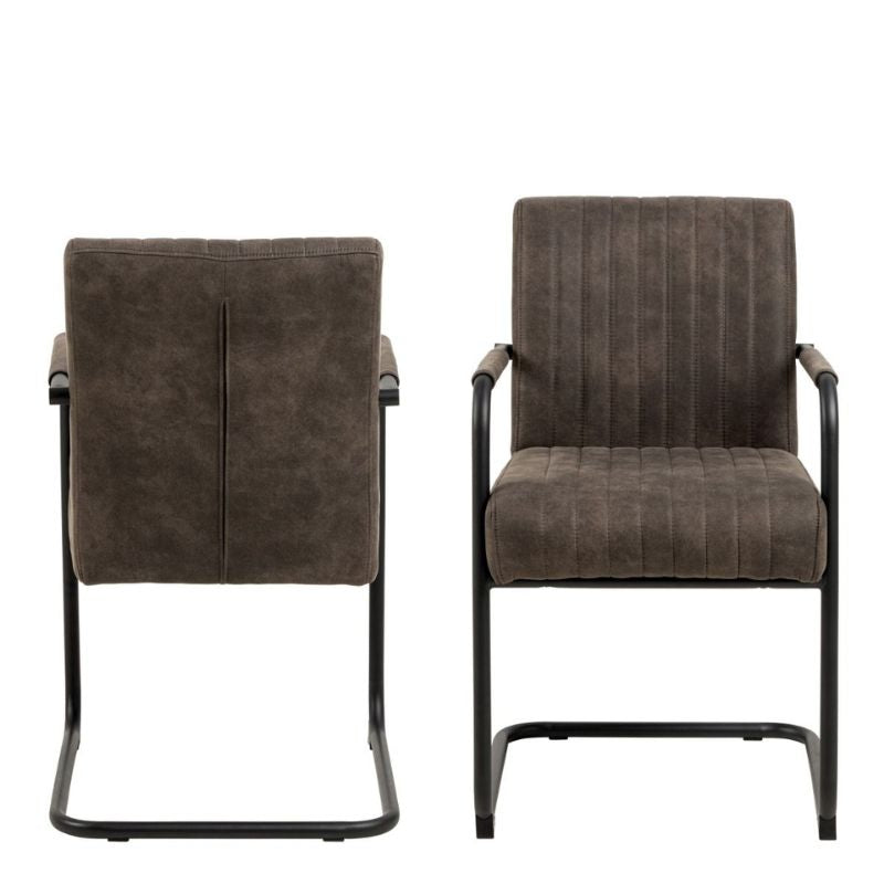 Furniture To Go Adele Dining Chair in Grey Fabric Set of 2