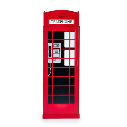 Julian Bowen Telephone Box Wardrobe Red, White and Black