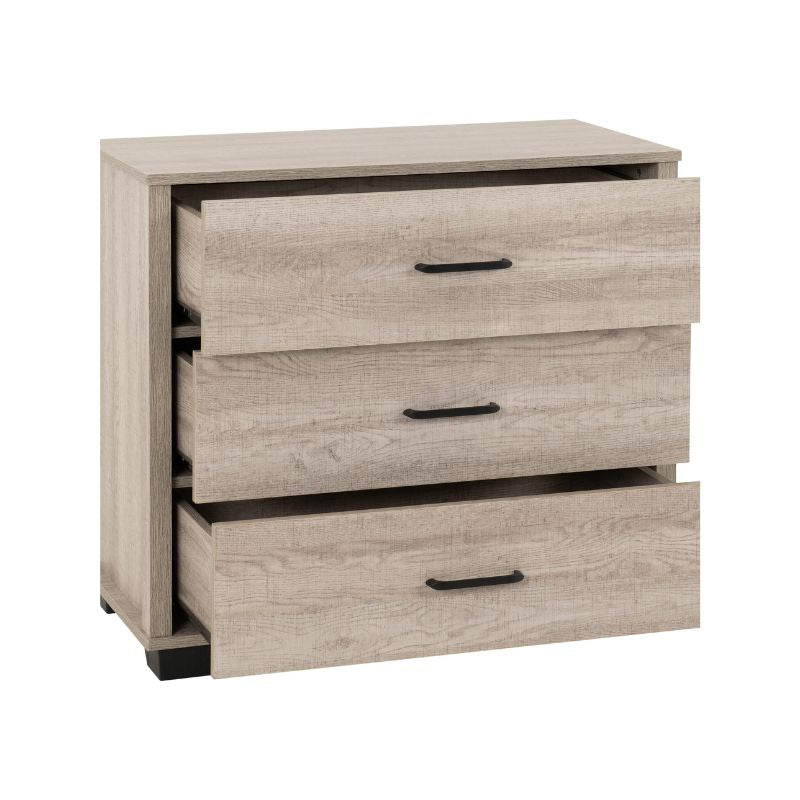 Seconique Oliver 3 Door Wardrobe Bedroom Set Light Oak Effect