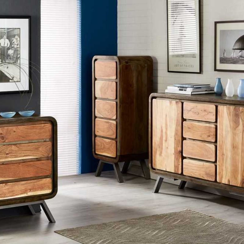 Indian Hub Aspen 5 Drawer Tall Chest