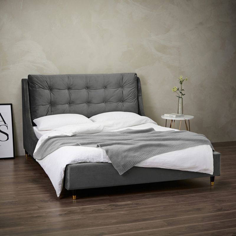 LPD Furniture Sloane Kingsize Bed Grey