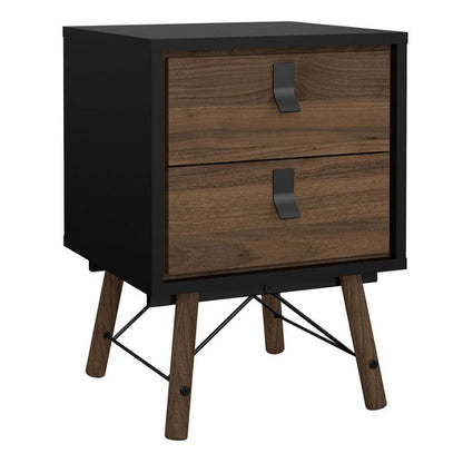 Furniture To Go Ry Package - Wardrobe 3 doors + 3 drawers + Double chest of drawers 6 drawers + Bedside cabinet 2 drawer in Matte Black Walnut