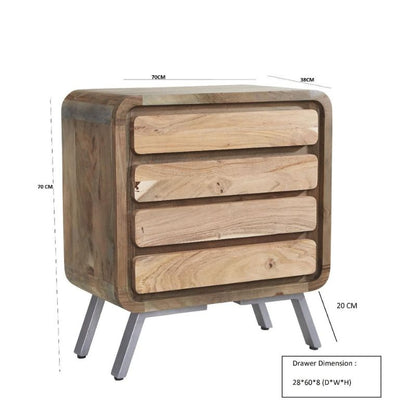 Indian Hub Aspen 4 Drawer Wide Chest