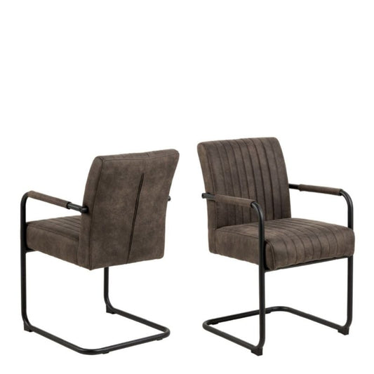 Furniture To Go Adele Dining Chair in Grey Fabric Set of 2