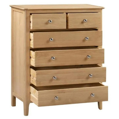 Julian Bowen Cotswold 4+2 Drawer Chest Oak