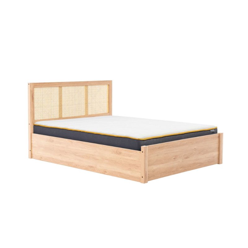 Birlea Croxley Double Oak Rattan Ottoman Bed