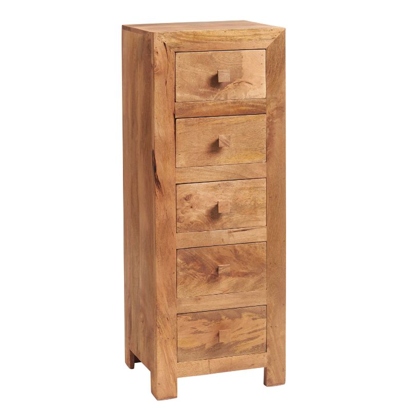 Wooden chest with four drawers, perfect for storing clothes or linens.