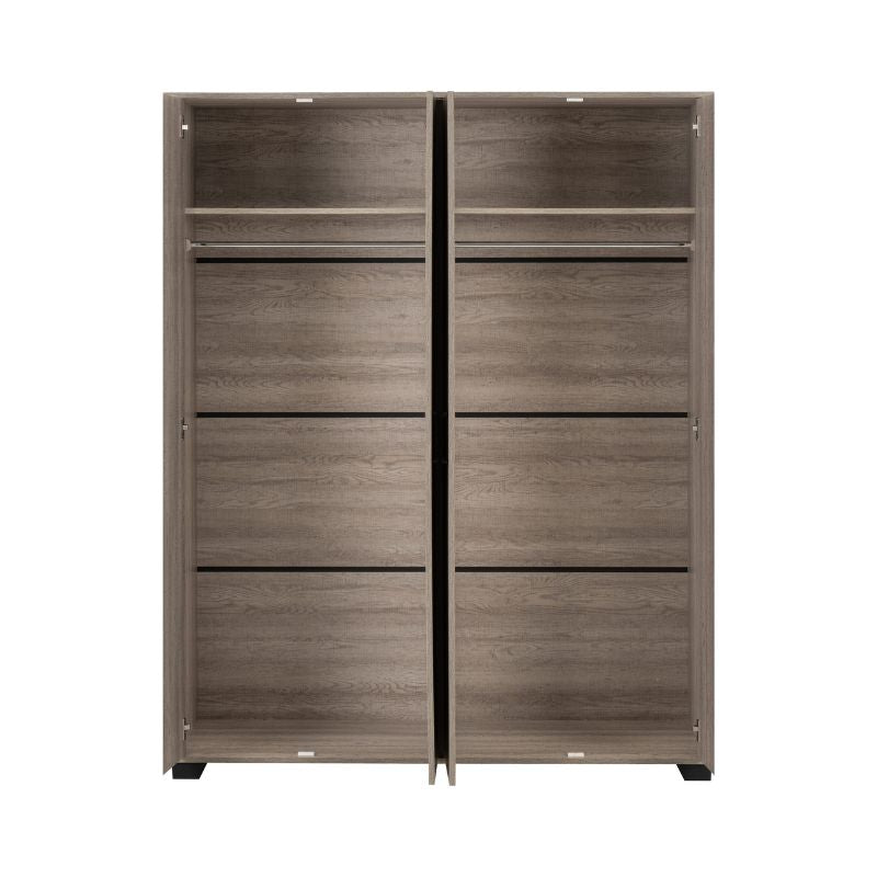 Seconique Oliver 4 Door Wardrobe Bedroom Set Light Oak Effect