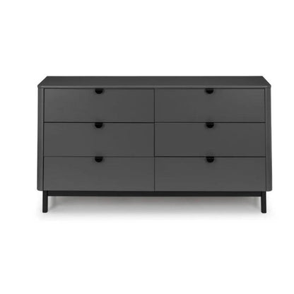 Julian Bowen Chloe 6 Drawer Wide Chest Storm Grey/Black