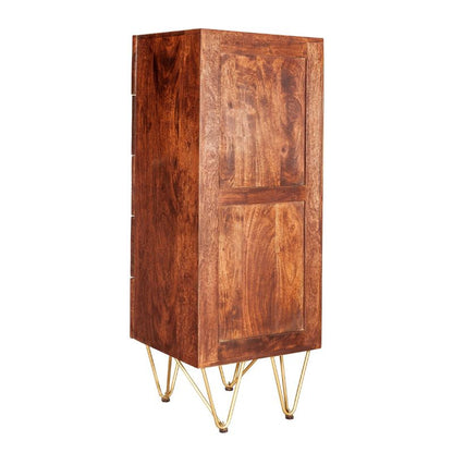 Indian Hub Dark Gold Tall Chest Of Drawers