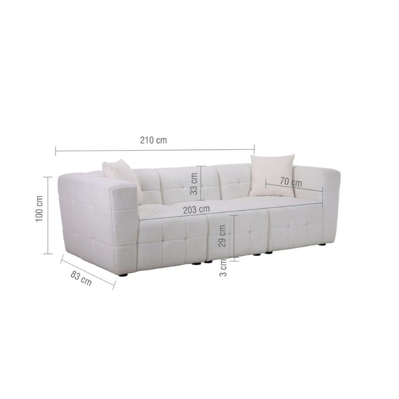 Birlea Milo 3 Seater Sofa White