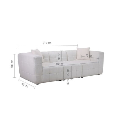 Birlea Milo 3 Seater Sofa White