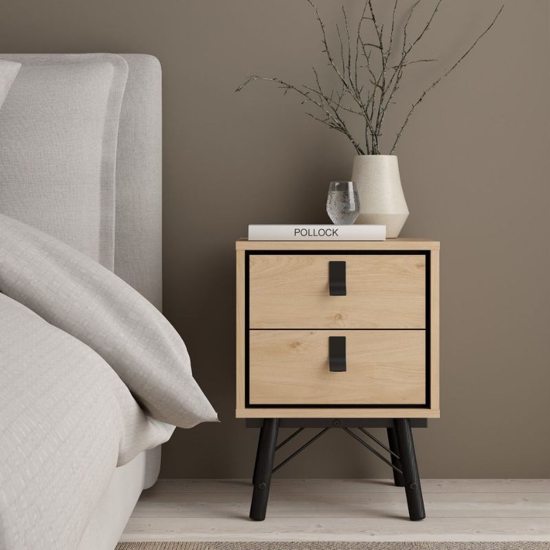 Furniture To Go Ry Package - Wardrobe 3 doors + 3 drawers + Double chest of drawers 6 drawers + Bedside cabinet 2 drawer in Matte White