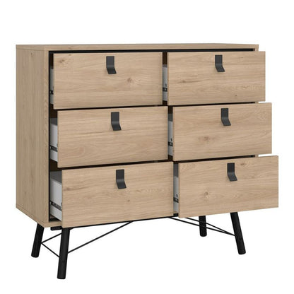 Furniture To Go Ry Package - Wardrobe 3 doors + 3 drawers + Double chest of drawers 6 drawers + Bedside cabinet 2 drawer in Matte White