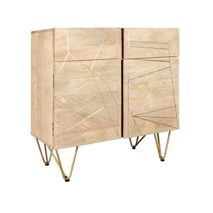 Indian Hub Light Gold 2 Door Medium Sideboard