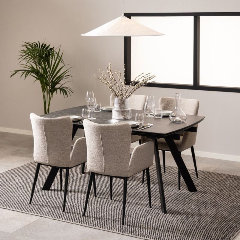 Furniture To Go Blackburn Black Ceramic Dining Table