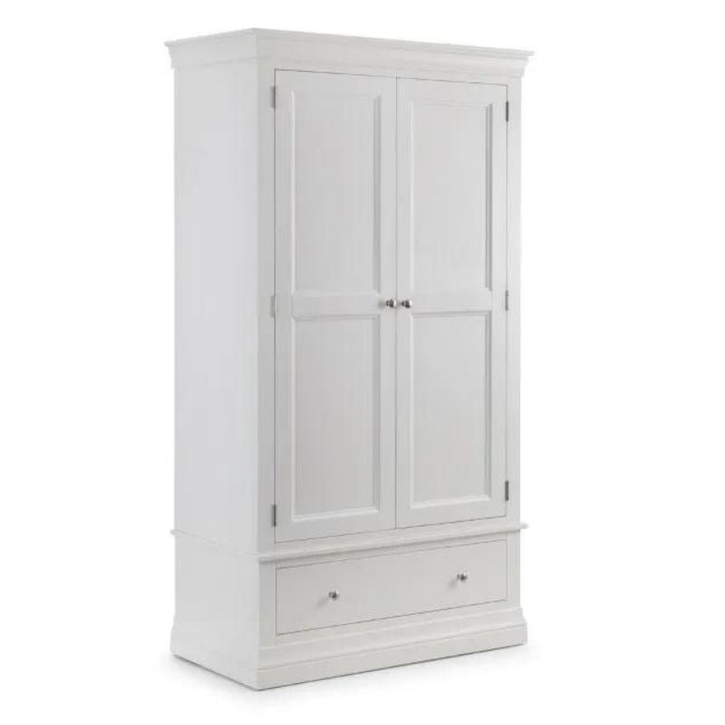 Julian Bowen Clermont 2 Door 1 Drawer Wardrobe White