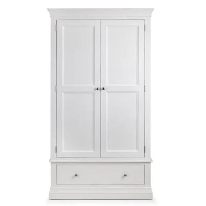 Julian Bowen Clermont 2 Door 1 Drawer Wardrobe White