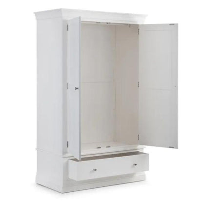 Julian Bowen Clermont 2 Door 1 Drawer Wardrobe White