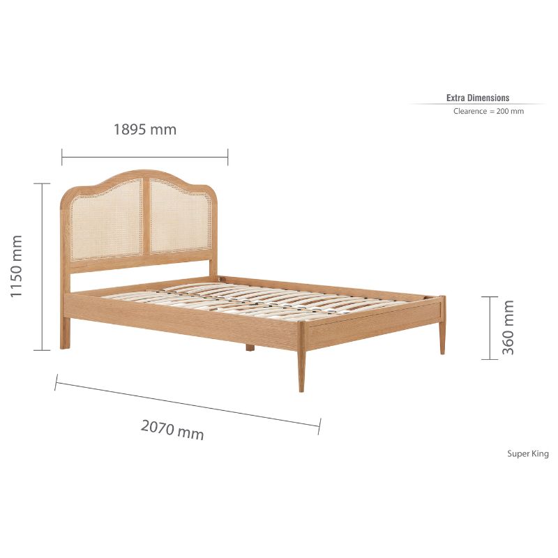 Birlea Leonie Rattan Super King Bed Oak