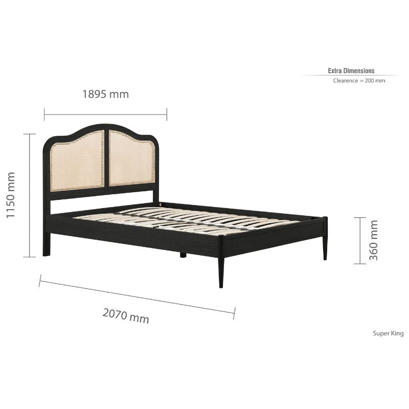 Birlea Leonie Rattan Super King Bed Black