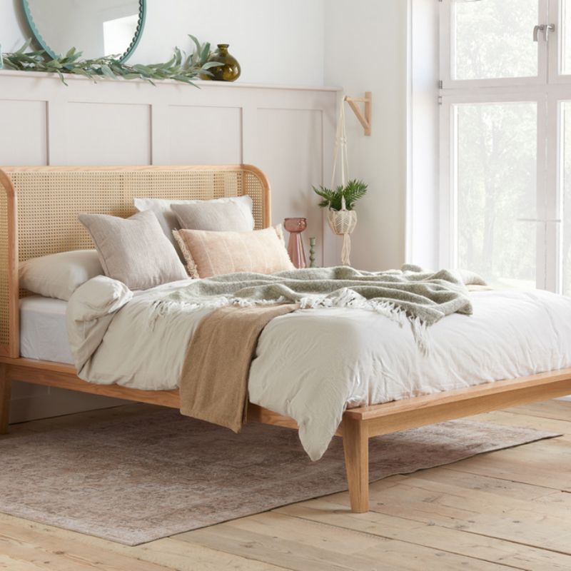 Birlea Astrid King Rattan Bed Oak