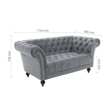 Birlea Chester 2 Seater Sofa Grey