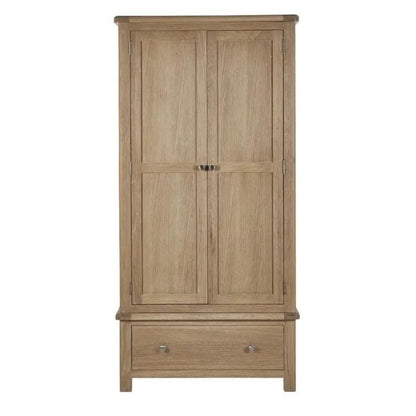 Julian Bowen Memphis 2 Door 1 Drawer Wardrobe Limed Oak