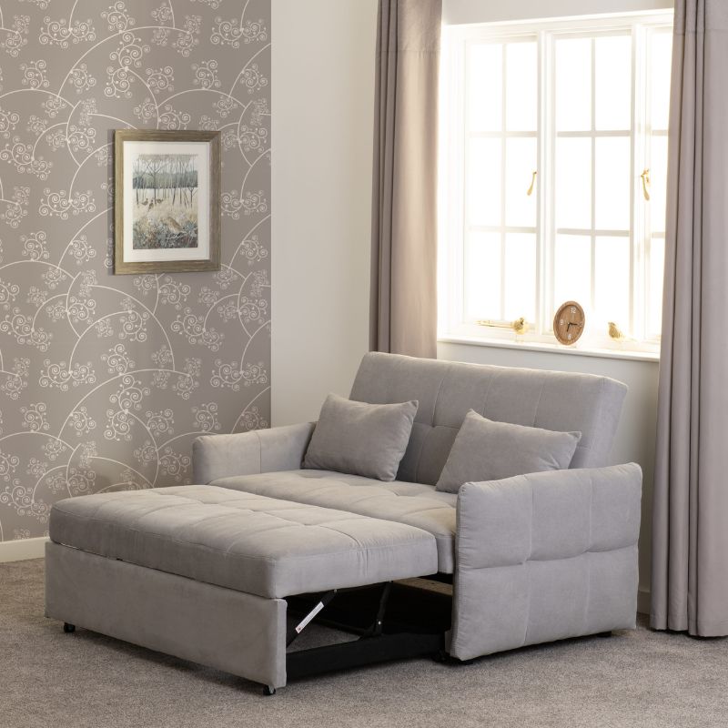 Seconique Chelsea Sofa Bed Silver Grey Fabric