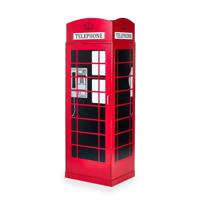 Julian Bowen Telephone Box Wardrobe Red, White and Black