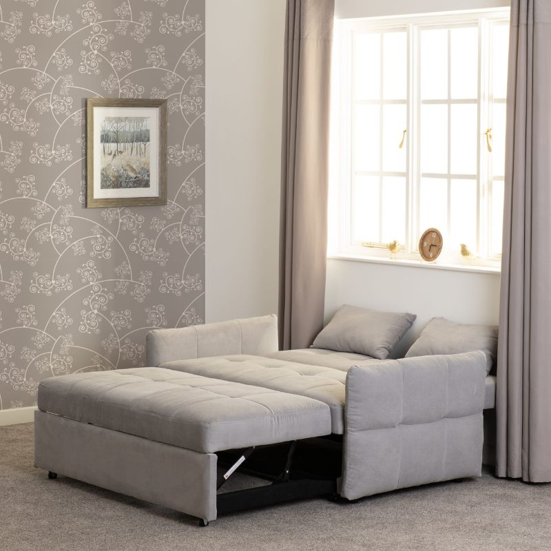 Seconique Chelsea Sofa Bed Silver Grey Fabric