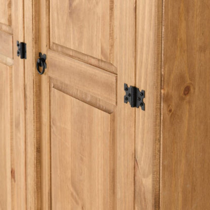 Seconique Corona 3 Door Wardrobe Distressed Waxed Pine