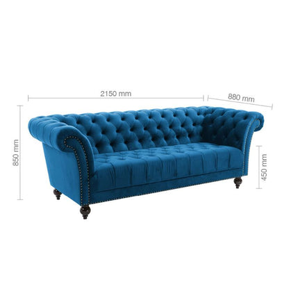 Birlea Chester 3 Seater Sofa Midnight Blue