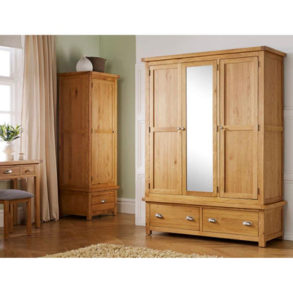 Birlea Woburn 3 Door 2 Drawer Oak Wardrobe