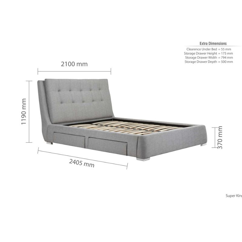 Birlea Mayfair Super King Bed Grey