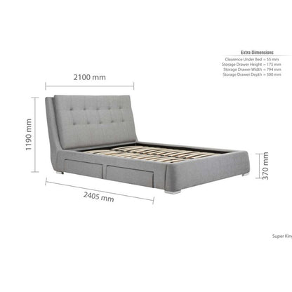 Birlea Mayfair Super King Bed Grey